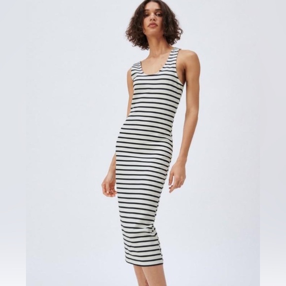 Striped Dress Zara Crossed Dress Zara Dresses Zara Striped Dress With Criss  Cross Back Size M